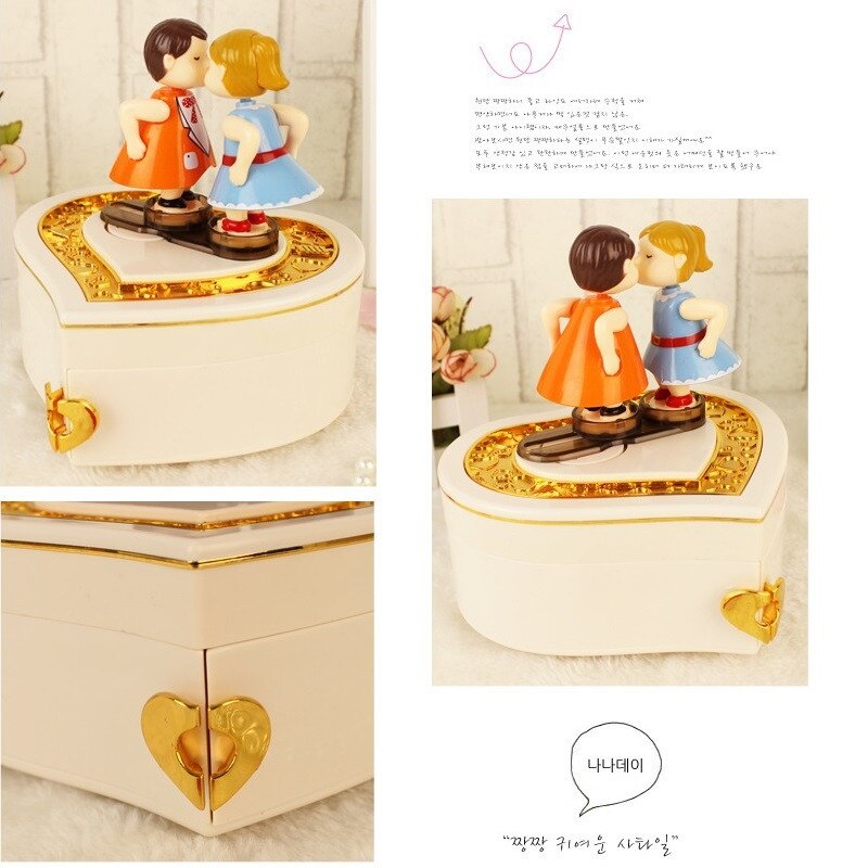 Klassisk roterande dansare ballerina piano musik låda urverk plast smycken låda smycken lådor halsband ring lagring arrangör: Typ 5