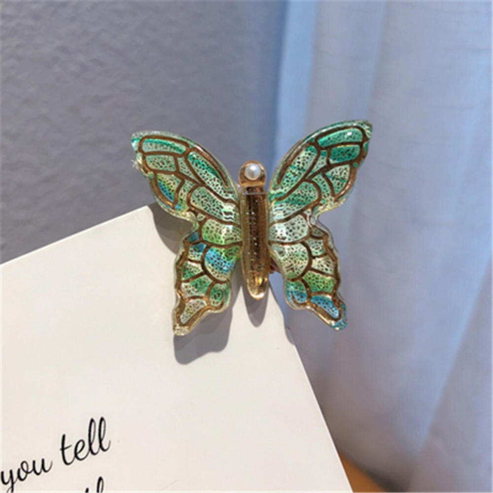 Koreanische Gebühr Schmetterling Haarnadel Bunte Gradienten Haar Clips für Frauen Mädchen Spange Fliegen Schmetterling Haar Zubehör