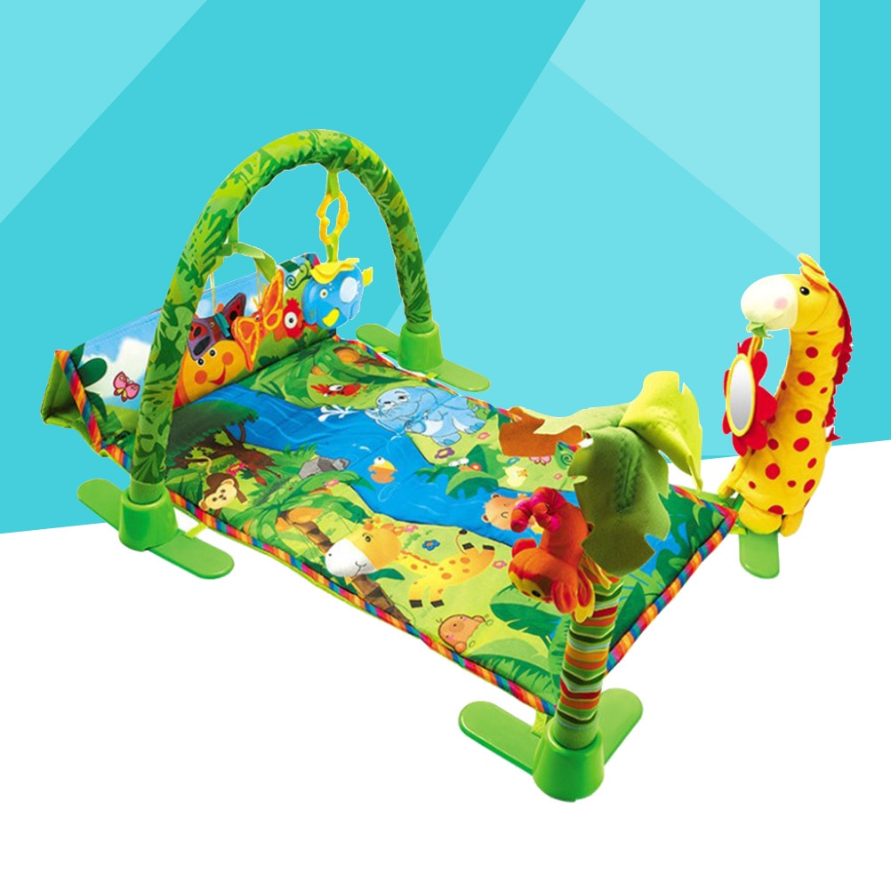 1 Stk/set Educatief Cartoons Spelen Musical Spelen Mat 95X60X8 Cm Groen Baby Activiteit Gym Educatief Speelgoed Voor Baby