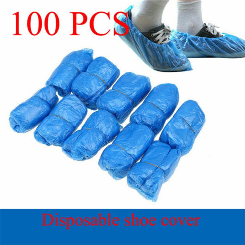 Brand Style 100 Heavy Duty Blue Disposable Overshoes Plastic Protective Shoe Covers Carpet
