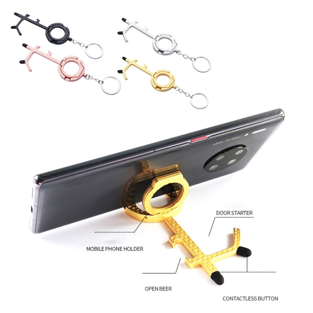 No-Touch Deuropener Lift Knop Contactloze Veiligheid Deur Opener Draagbare Key Bier Trigger Opening Deur