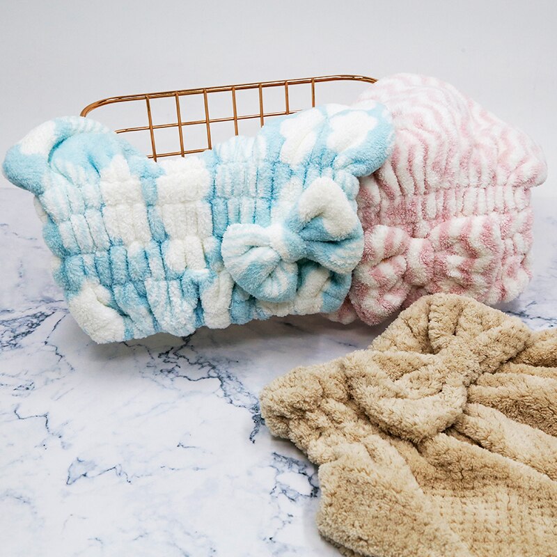 Haar Handdoek Microfiber Handdoek Strand Voor Badkamer Badstof Haar Wrap Sneldrogende Douche Cap Wraphat Thuis Textiel Effen Snel
