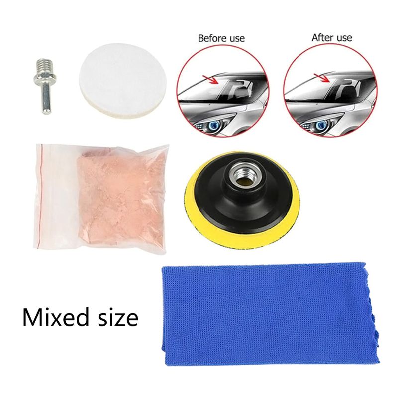 MXLF – Kit de polissage pour pare-brise de voiture, 5 pièces, pour enlever les rayures, outil de réparation, oxyde de cérium