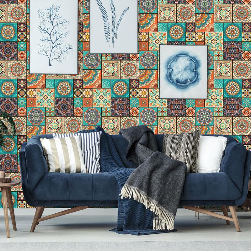 Imitación de cuero 3D flor en forma de pared azulejos adhesivos impermeable auto-adhesivo cocina baño Baño suelo calcomanías decoración del hogar