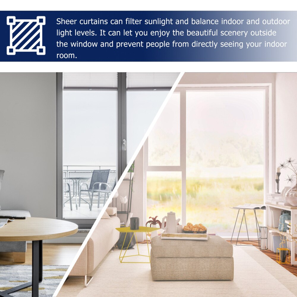 2pcs Modern Sheer Curtains Tulip Window Tulle Curtains Window Screen Curtain