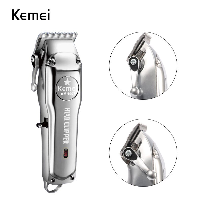 Kemei-1996 Barber Shop Rechargeable Hair Clipper All Metal Electric Hair Trimmer Beard Trimmer Haircut Machine 1997
