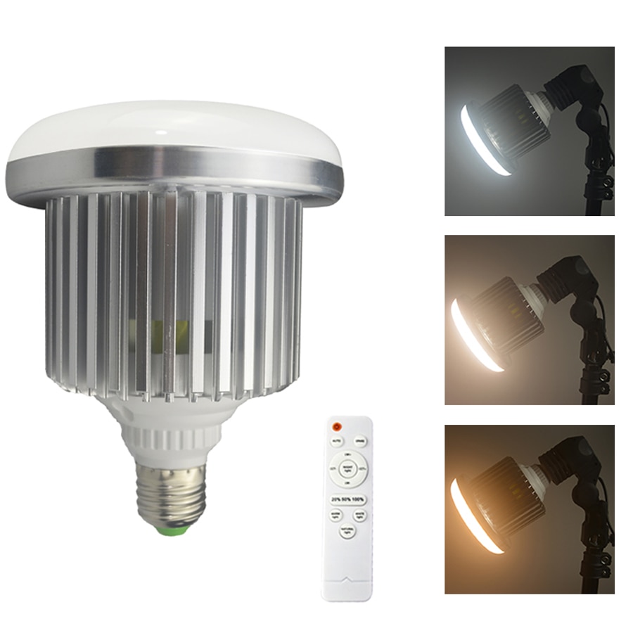 95 W E27 Bulb Foto LED Video Licht Daglicht Warme Lamp Bi-Kleur 3200 K-5500 K 220 V + Afstandsbediening voor Fotografische Studio Softbox