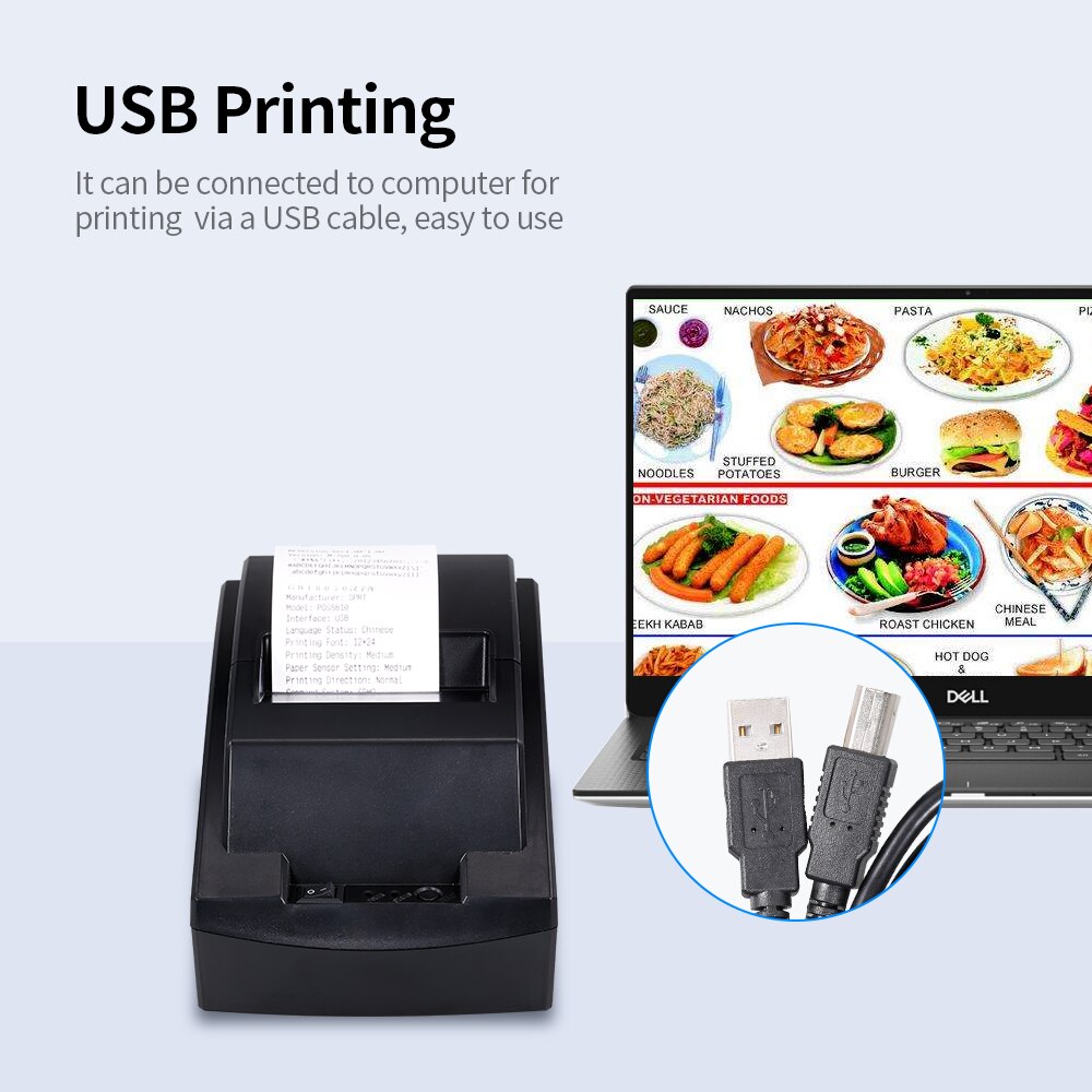 Draagbare Thermische Printer Pos Printer 58Mm Thermische Printer Restaurant Supermarkt Voor Kliniek Catering