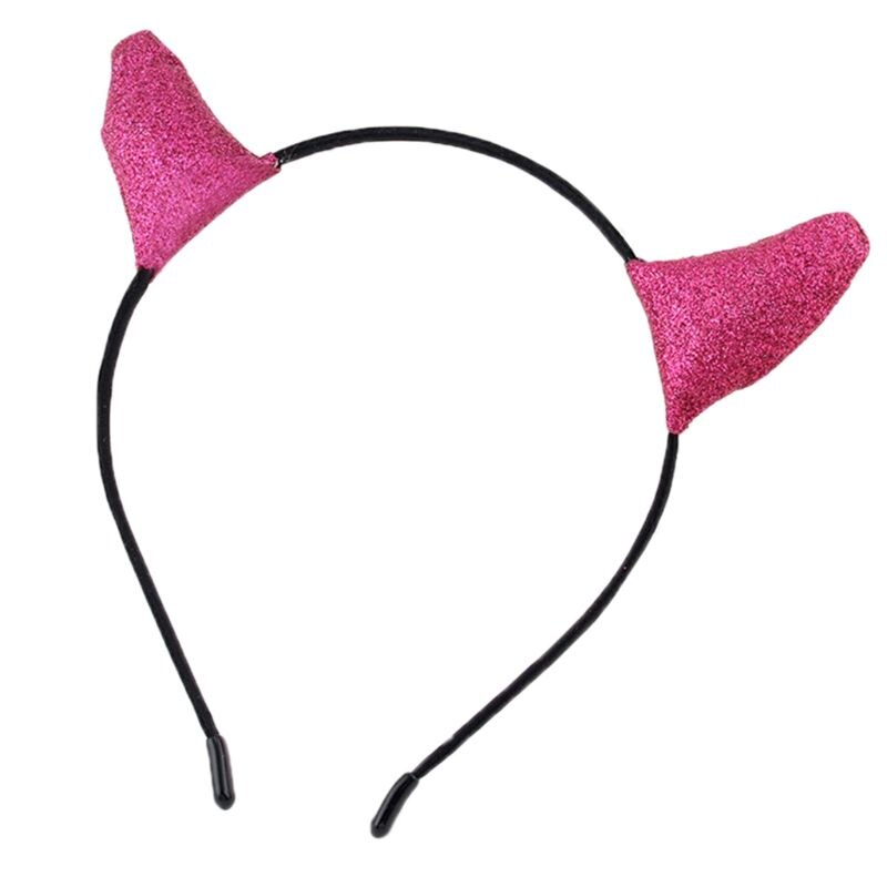 Kvinner jente halloween pannebånd glitter paljetter djevelen horn cosplay fest hår bøyle axyd