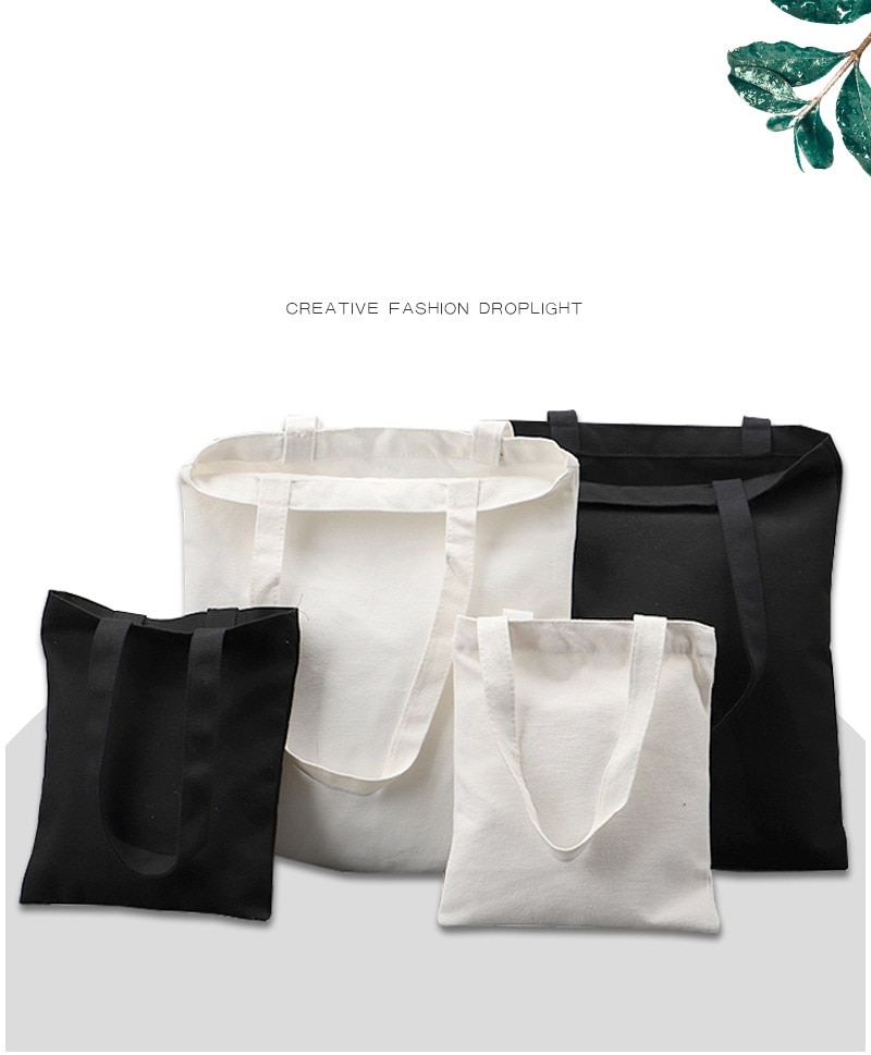 Katoenen tassen grote opvouwbare tas unisex blanco diy originele eco opvouwbare katoenen tassen canvas tas dames handtas