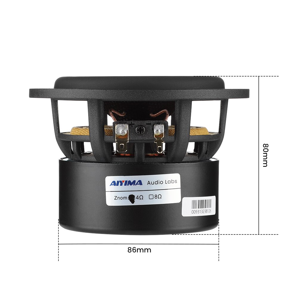 AIYIMA 1Pcs 4 Inch Subwoofer Speaker 4 8 Ohm 80W HiFi Speaker Audio Fiberglass Basin Low Frequency Home Theater Loudspeaker