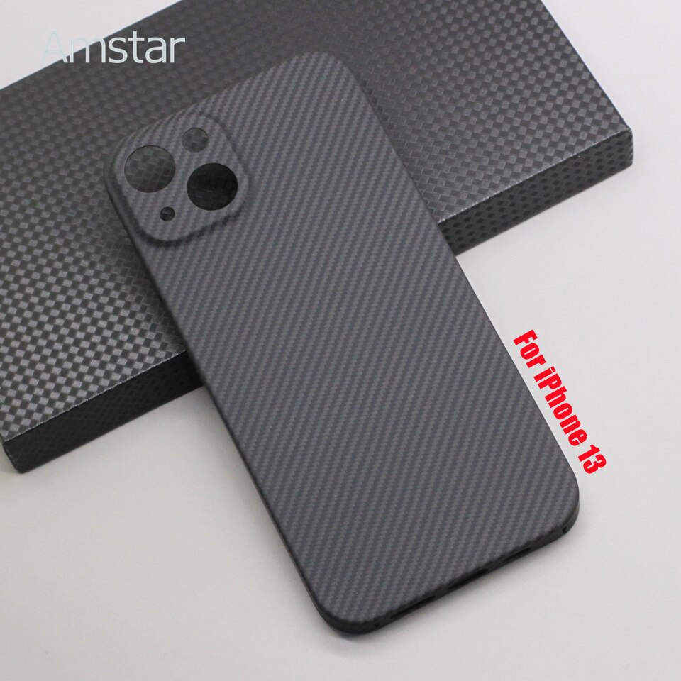 Amstar – coque de Protection d'objectif en Fiber de carbone Pure 600D pour iPhone 13 Pro Max, étui en Fiber aramide Ultra-fin de