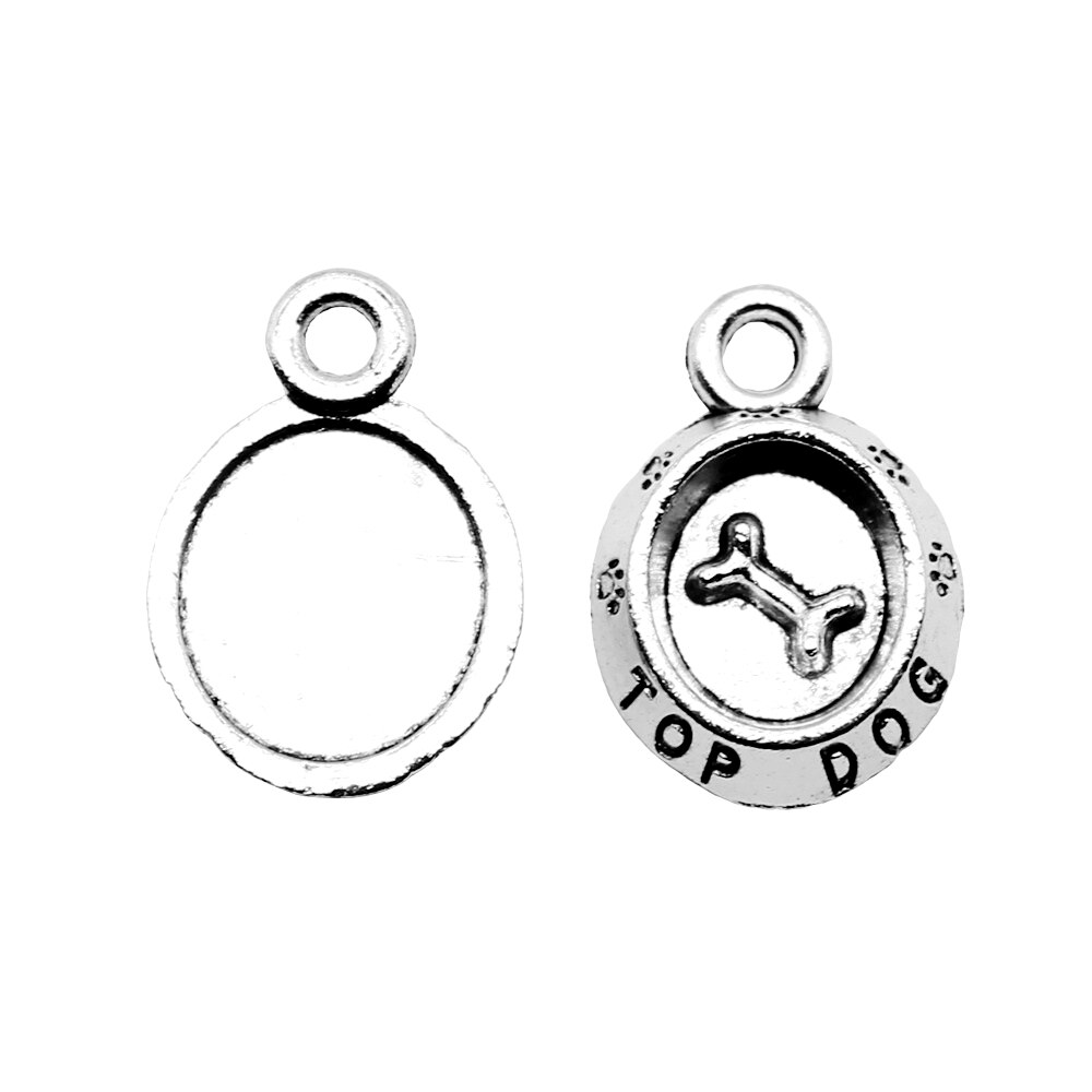 20 piezas de joyería antigua con colgantes de bronce tibetano de 15x10mm de hueso de cuenco de perro de 20 piezas