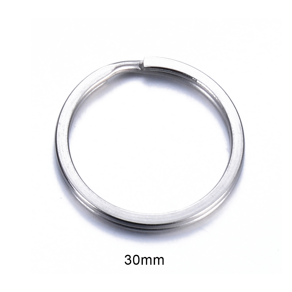 20 st/parti nyckelringar i rostfritt stål, runda platta nyckelhållare, delade ringar, 25mm 30mm nyckelringar för gör-det-själv nyckelringsspännen, smyckestillverkning: Svart