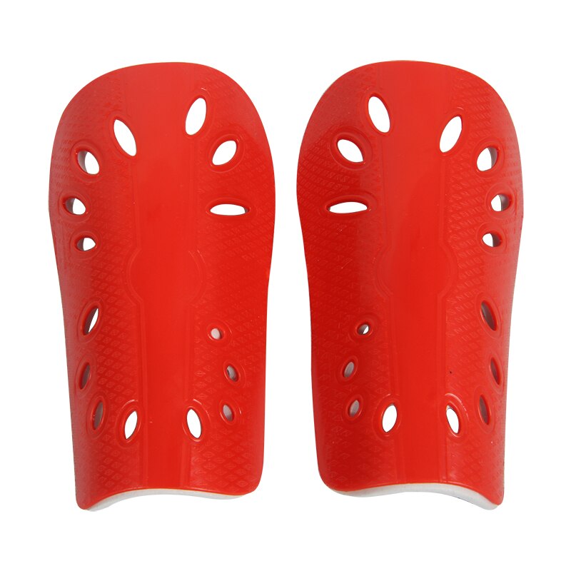 Mand fodbold benvarmere sport huller ultra light protector shinpads mandlige fodbold træning leggings board: Rød