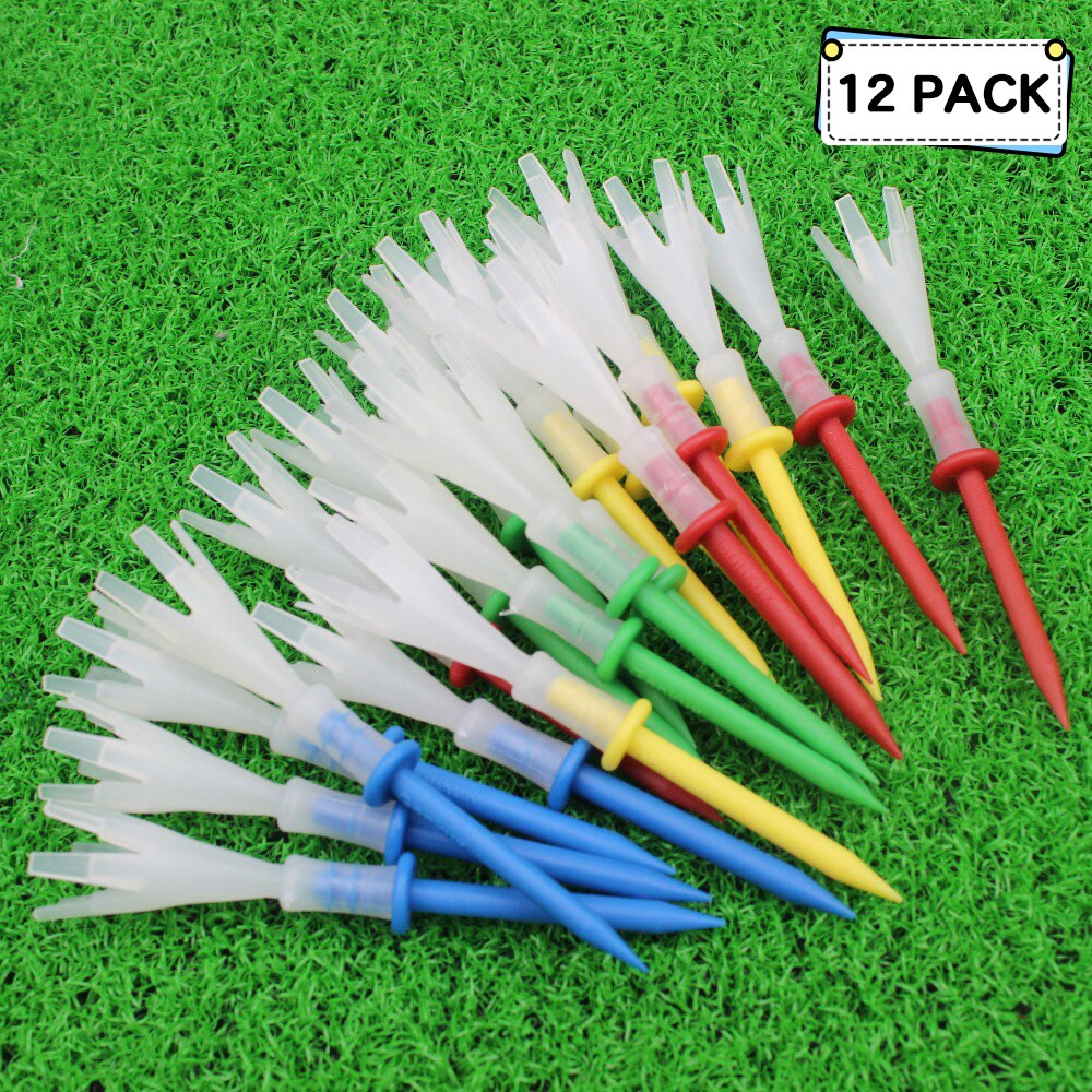CRESTGOLF Multi Color Plastic Golf Tees 3-1/4 Inches Golf Tees 3.25'' Tee 4 Yards Gonkux Golf Accessories 12pcs/Lot