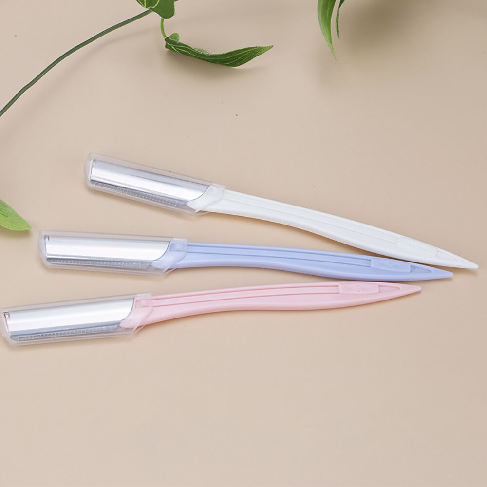 3/10pcs Eyebrow Trimmer Blade Shaver Portable Facial Face Razor Eyebrow Shaper Shaping Tool Scissors Face Hair Remover for Women: B - 3pcs Multi-color