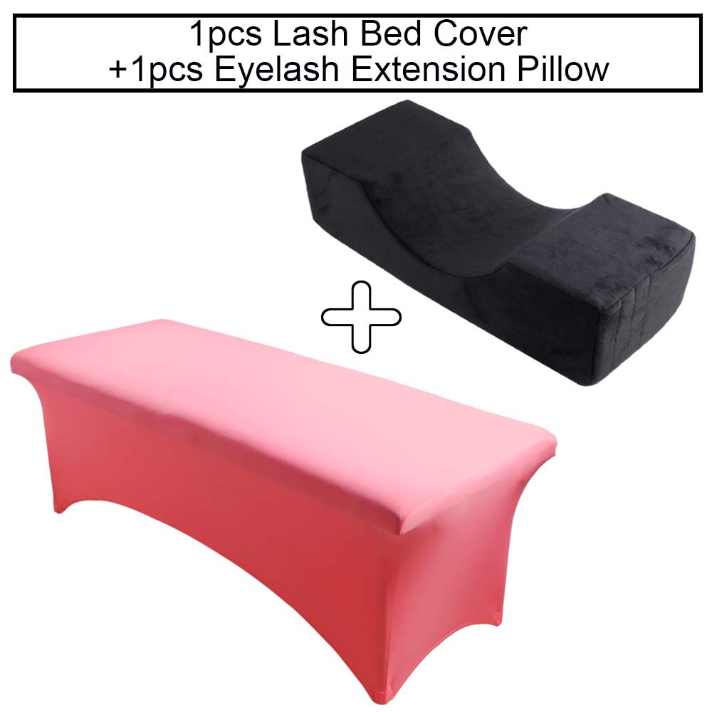 Neck Lash Pillow Eyelash Extension Bed Cover Sheets Grafting Lashes Eyelashes Extension Memory Foam Beauty Salon Makeup Tools: Black set 5