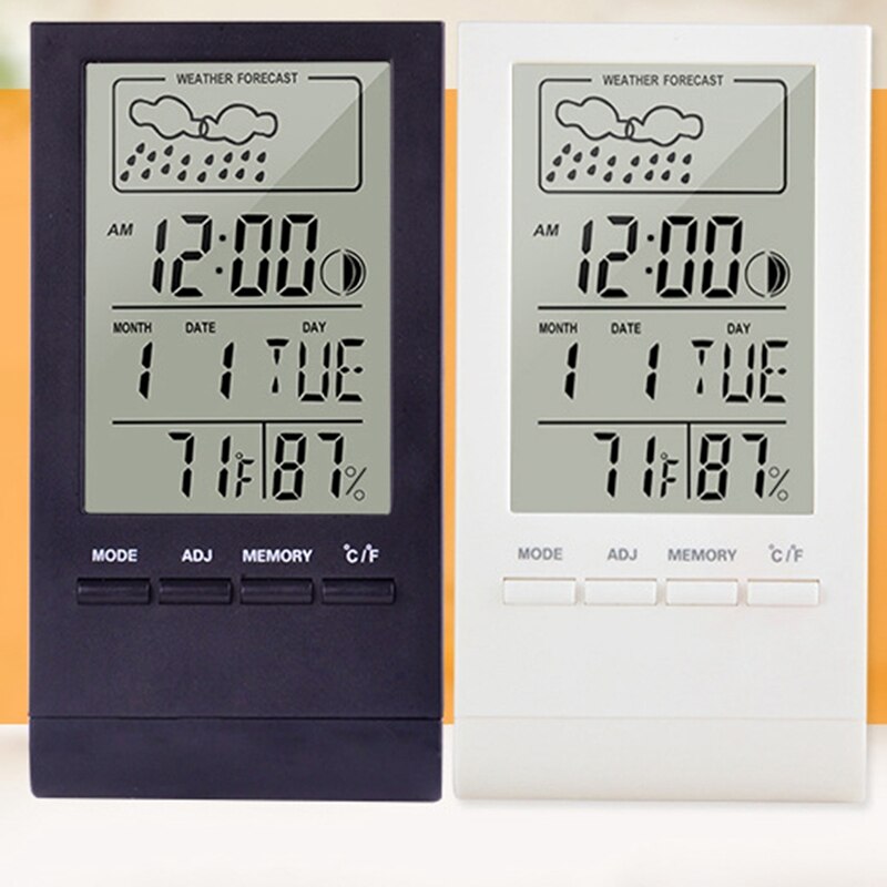 thumbnail image 2 of Jotekonoby Indoor Temperature & Humidity Monitor – Digital Weather Station With Clock, Alarm, Backlight 2 of 9