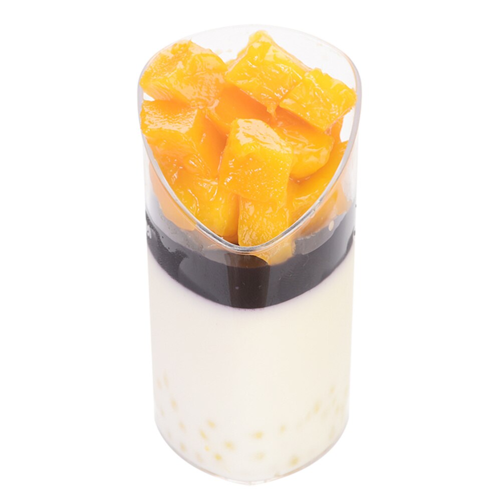 50pcs 80ml Mini Dessert Cups Clear Slanted Parfait Appetizer Cup Jelly Pudding Mousse Cup