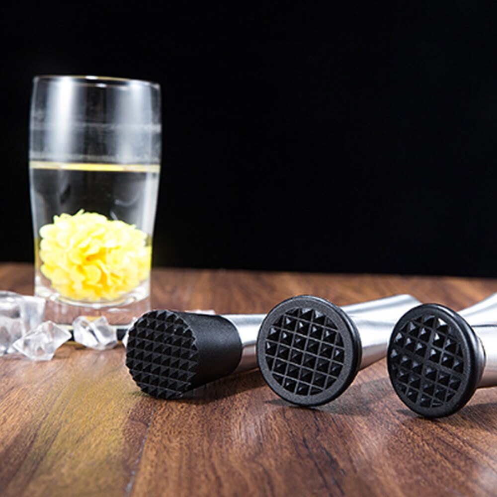 Stainless Steel Wine Mixing Stick Cocktail Muddler Shaker With Crushing Hammer DIY Drink Fruit Muddler Crushed Ice Barware Tool