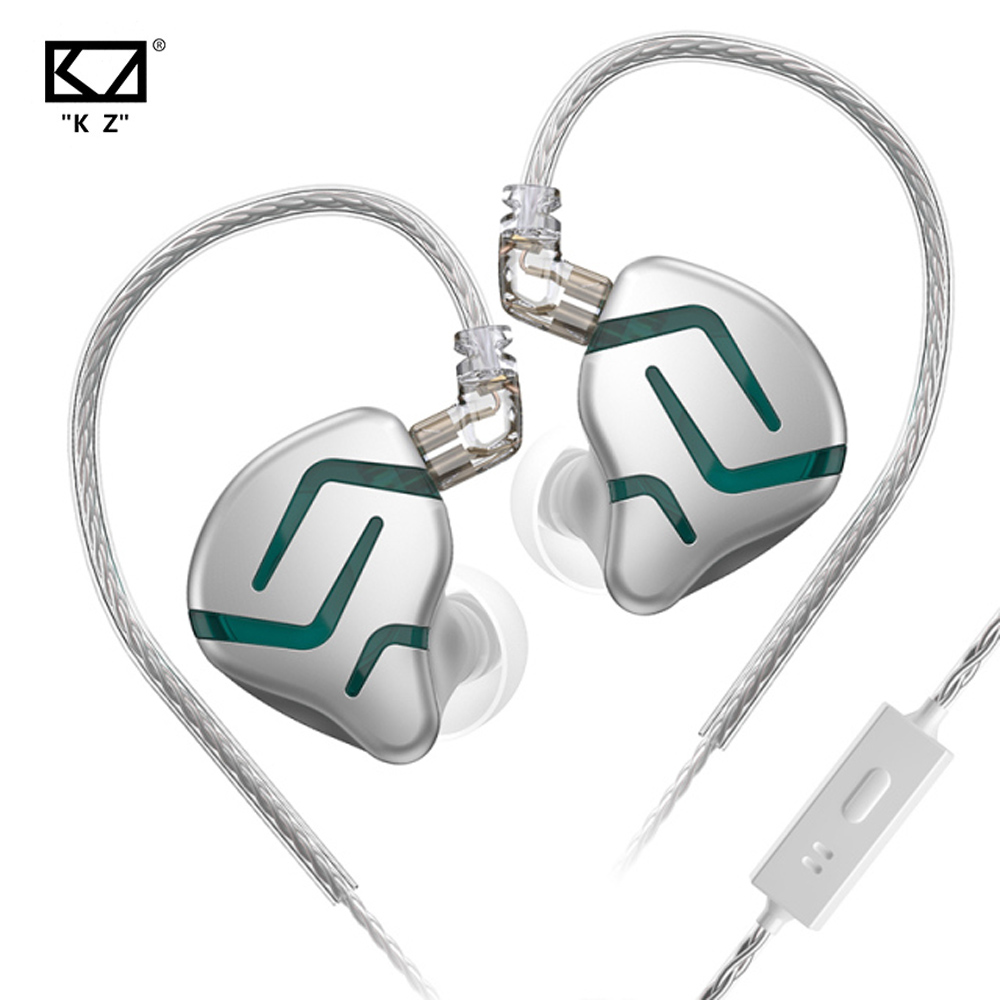 Kz zes elektrostatische und 12mm hifi-dj-monitor-ohrhörer mit metallgehäuse, sport-headset mit geräuschunterdrückung und kz edx-technologie: Mit mikrofon