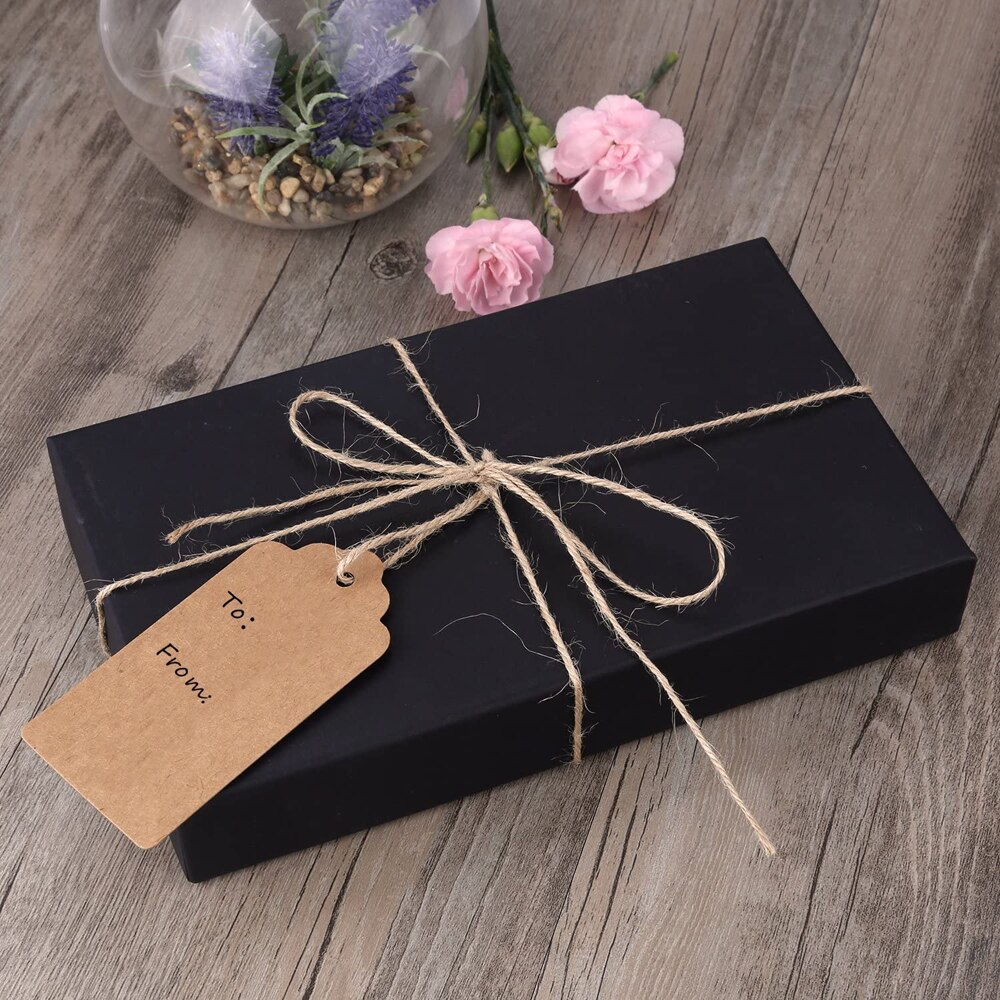 100 Uds etiquetas de ropa marrón Kraft/Blanco/Negro etiquetas de papel etiqueta boda hornear papel Etiqueta de tarjeta joyería encantos decoración 2*4cm