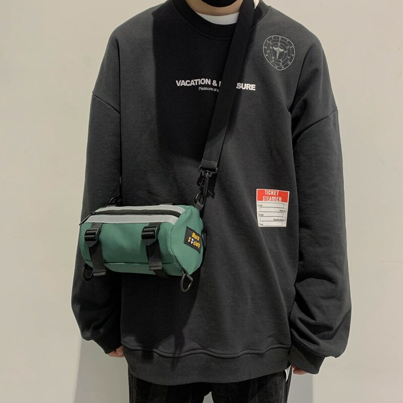 Märke original hong kong stil enkel axelväska hip hop tiaodi väska messenger väska