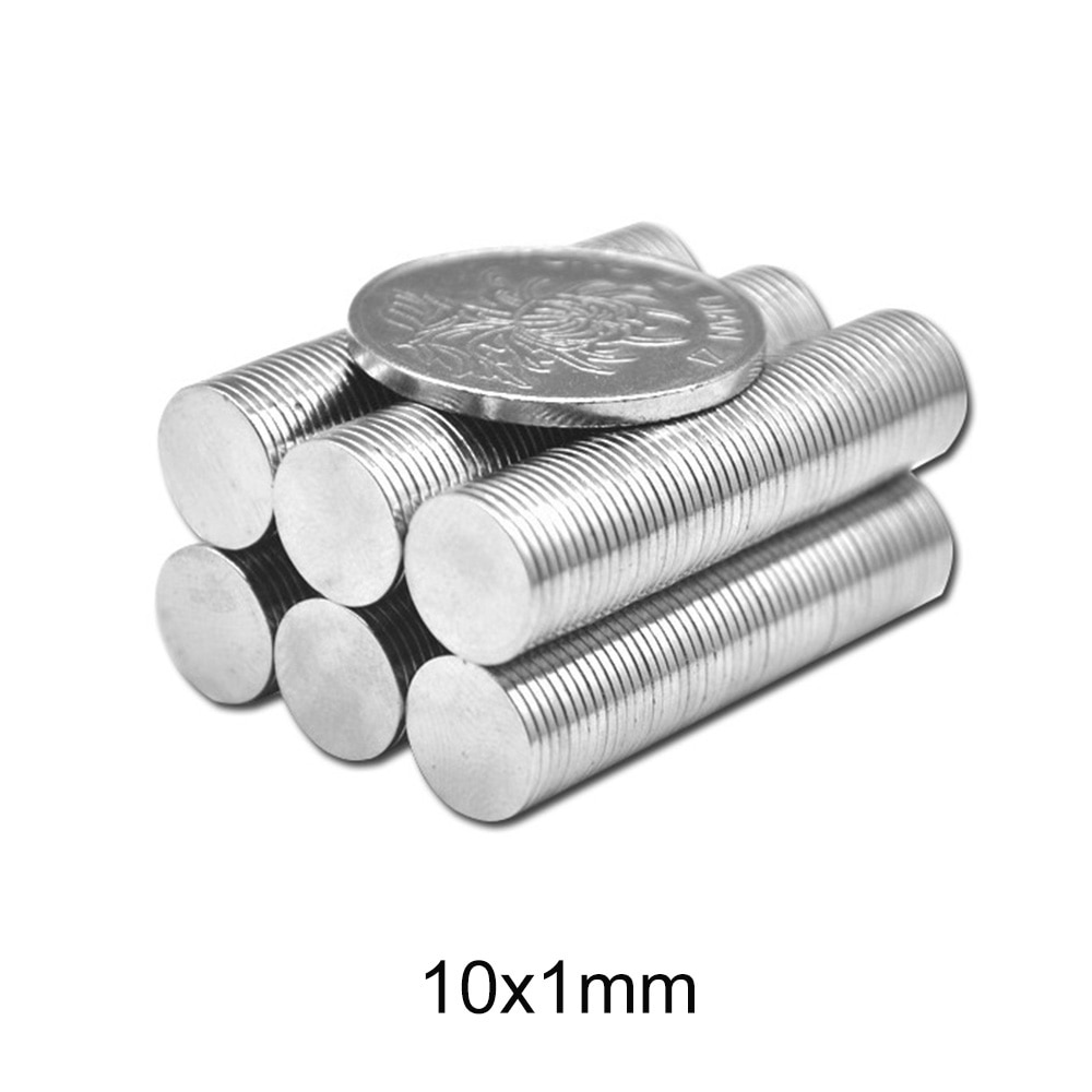 50 ~ 1000 Stuks 10X1 Mm Dunne Neodymium Magneet Sterke 10Mm X 1 Mm Permanente Magneet Disc 10X1 Mm Krachtige Magnetische Ronde Magneet 10*1 Mm