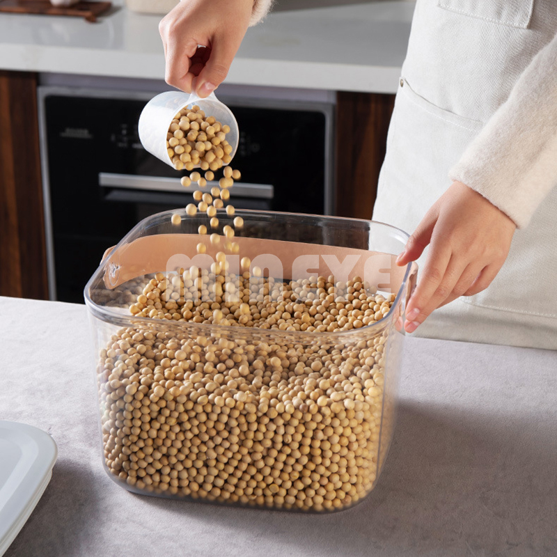 Large Airtight Food Container Plastic Transparent Rice Flour Bin Kitchen Pantry Bulk Food Storage Box with Portable Handle