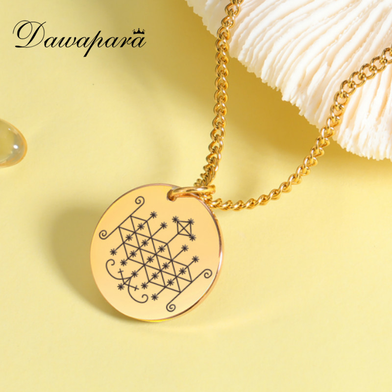 Dawapara Veve Van Ogoun ( Ogun ) Voodoo Amulet Hanger Ketting Rvs Sieraden Talisman Kettingen