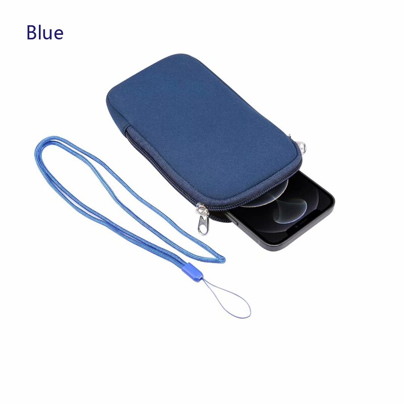 Universelle 4,7-7,2 Zoll wasserdichte praktisch tasche Tasche für iPhone Samsung Huawei Xiaomi LG stoß feste praktisch hülle mit Schulter gurt: Baumwoll stoff / Blau