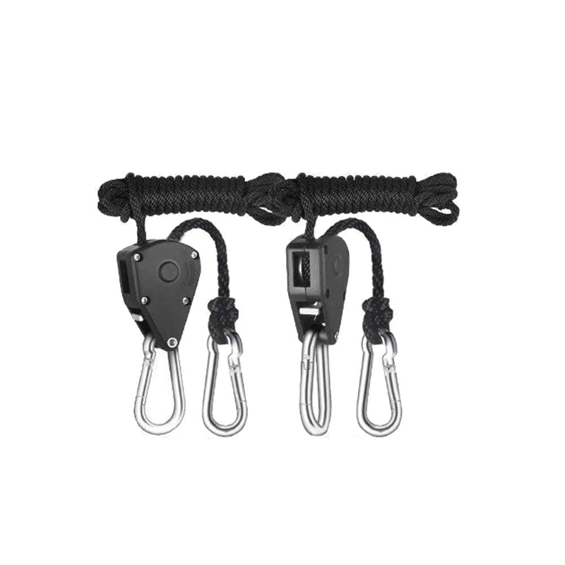 4 Pairs 1/8 Inch Adjustable Heavy Duty Rope Hanger - Reinforced Metal Internal Gears Ratchets, Loose-Proof , 8-Ft Long &