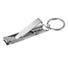 Roestvrij Staal Ultra-Dunne Opvouwbare Hand Teen Nagelknipper Cutter Met Sleutelhanger Cutter Trimmer Zilver Nail Art Tool Key ring