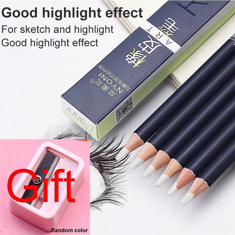 Biały szkic ołówek węglowy guma Hightlightbrush malowanie naczynie miękki zmazywalny długopis specjalny ołówek dla studentów sztuki