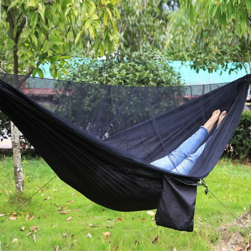 1pcs outdoor camping nylon parachute cloth automatic quick-opening mosquito net hammock canopy set sky tent S7B0983