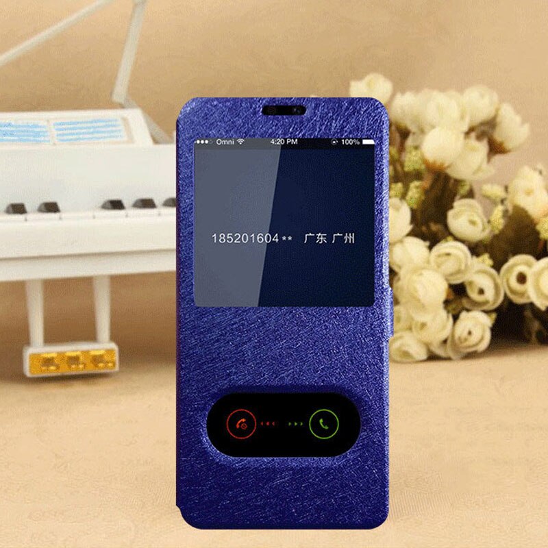 For Honor 8S Case Huawei Honor 8S Flip Leather Cover View Window Phone Cases For Huawei Honor 8S 8 S KSE-LX9 Honor8S Case 5.71": Deep blue