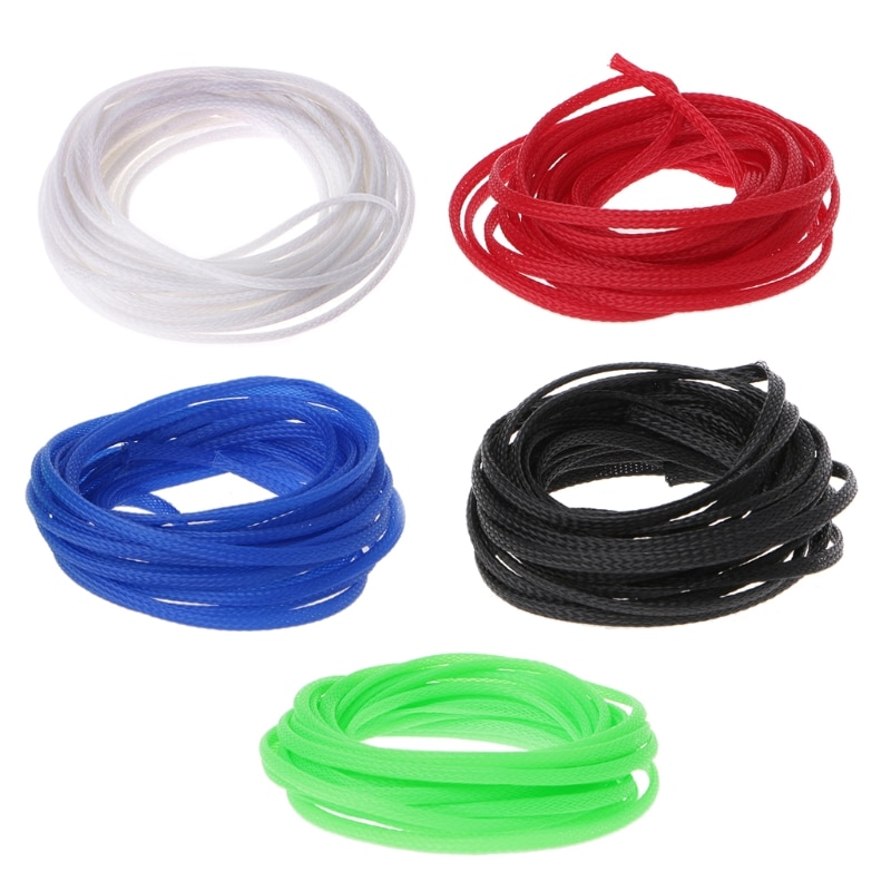 5M 4 Mm Uitbreidbaar Tight Gevlochten Pet Sleeving Kabel Wrap Schede Draad Mouw Elektrische Apparatuur