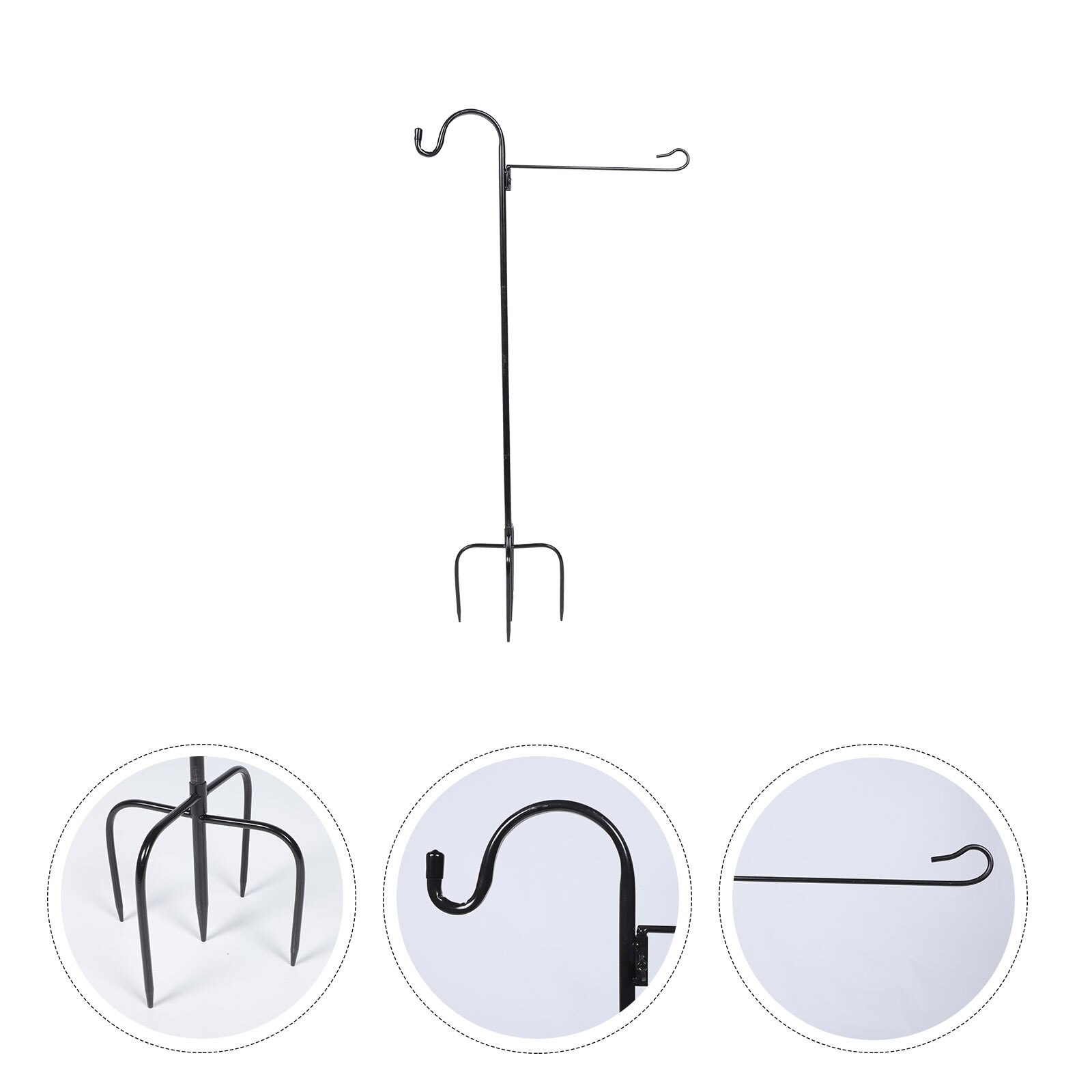 Ground Inserted Hook Practical Light Hanging Hook Shepherd Hook Iron Lamp Hook for Park