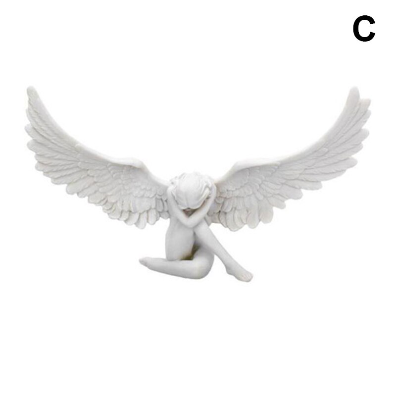 Figuras de hadas de ángel para el hogar, figuritas de resina para el jardín, accesorios de decoración artística D6: c
