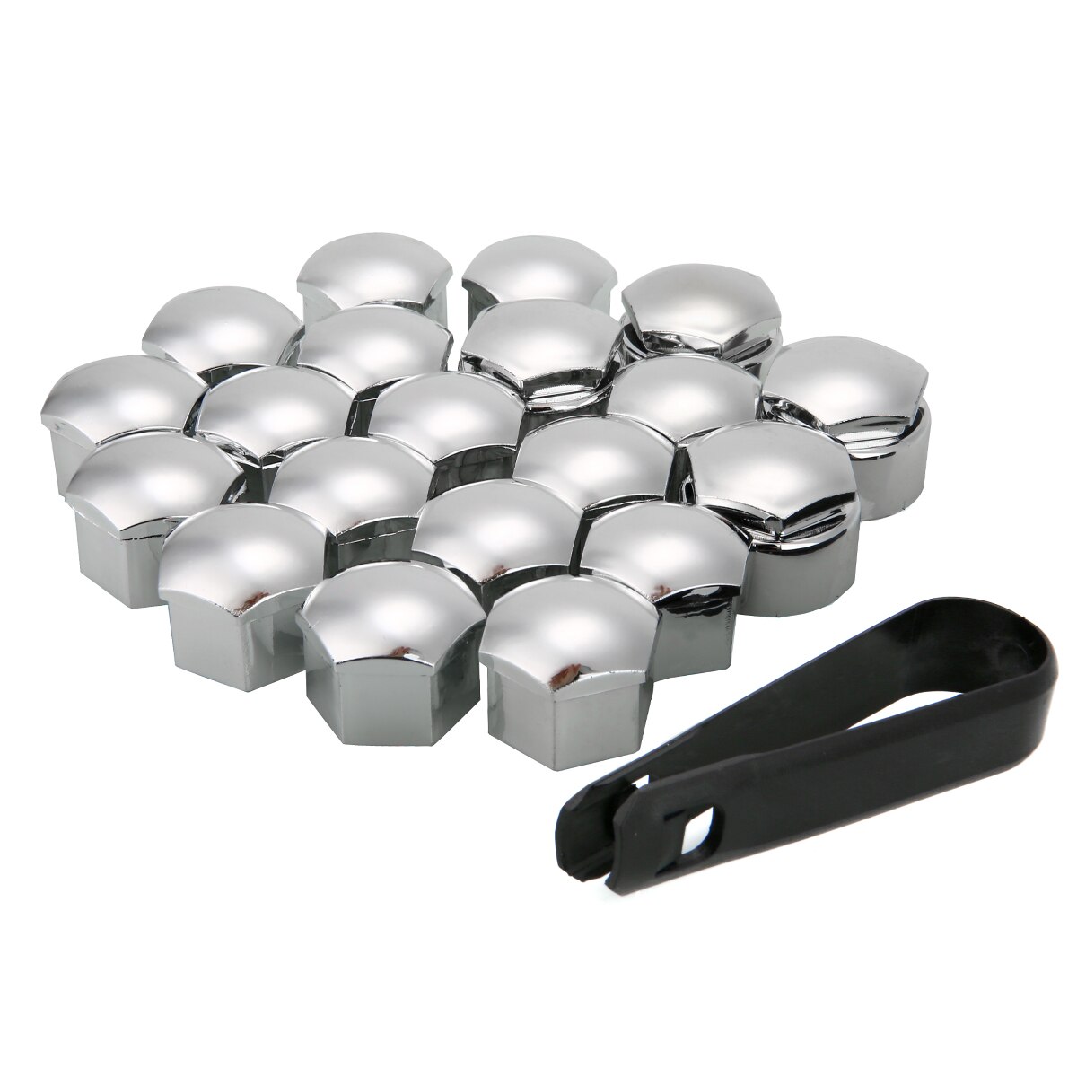 20pcs Silver 17mm Auto Protecting Bolt Set Wheel Nut Bolt Cover Cap+Removal Tool Hexagon Style For Car Wheel Parts