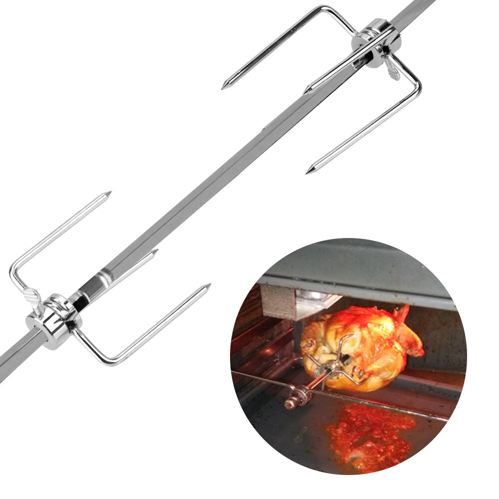 Horquillas de acero inoxidable para barbacoa, herramientas de cocina para asar pollo, carbón vegetal, tenedor de carne, Rotisserie, 2 unids/set por juego