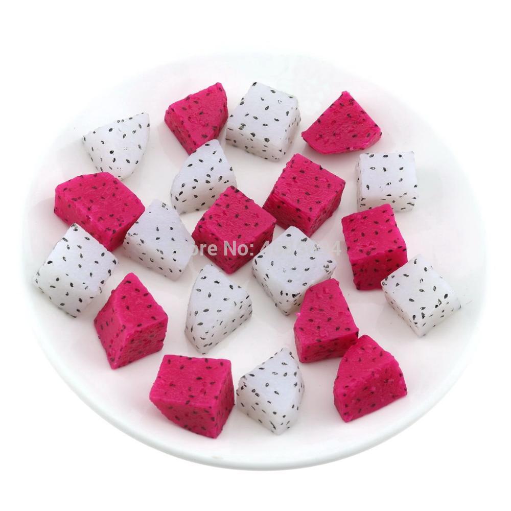 Gresorth-rebanadas falsas de fruta de dragón, accesorios de fotografía, decoración, púrpura Artificial y blanca, 20 Uds.