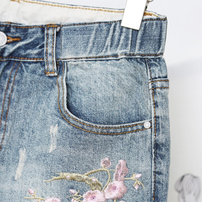 Embroidered plus size sales jeans