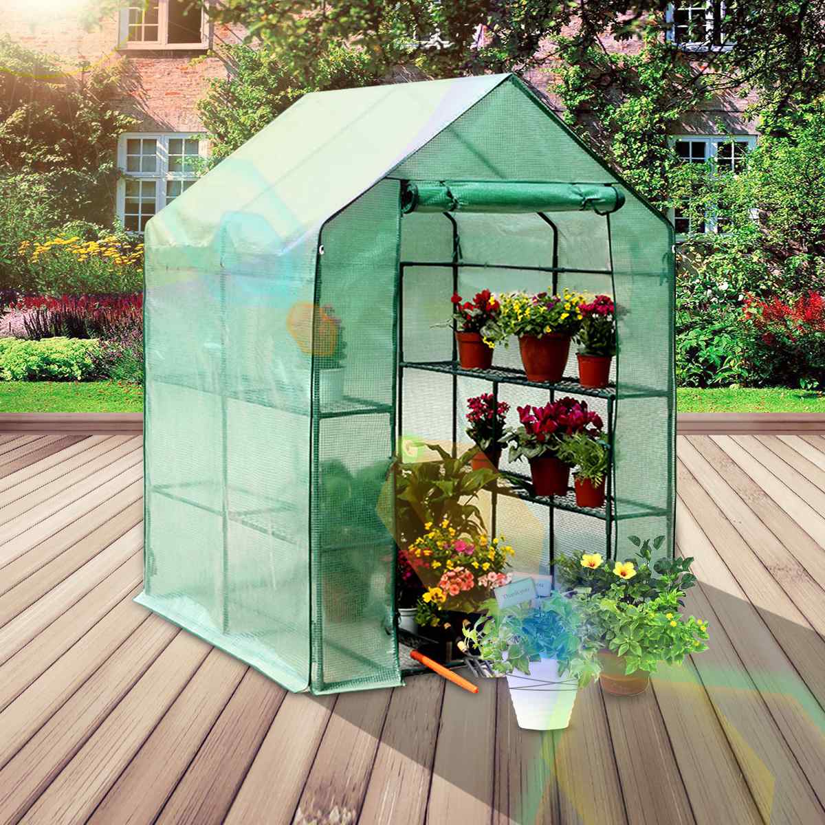 PVC Greenhouse Cover Without Frame Shelf Durable Garden Flower Plant Warm Shelf Shed Greenhouse Mosquito Aphids Protect Cover