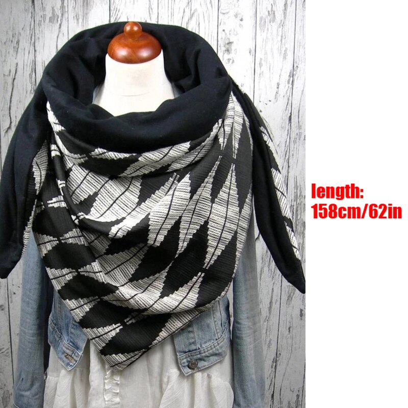 Foulard enroulé femme en cachemire | Imprimé écossais, style Triangle, boutons solides, décoration, écharpes chaudes en cachemire Pashmina