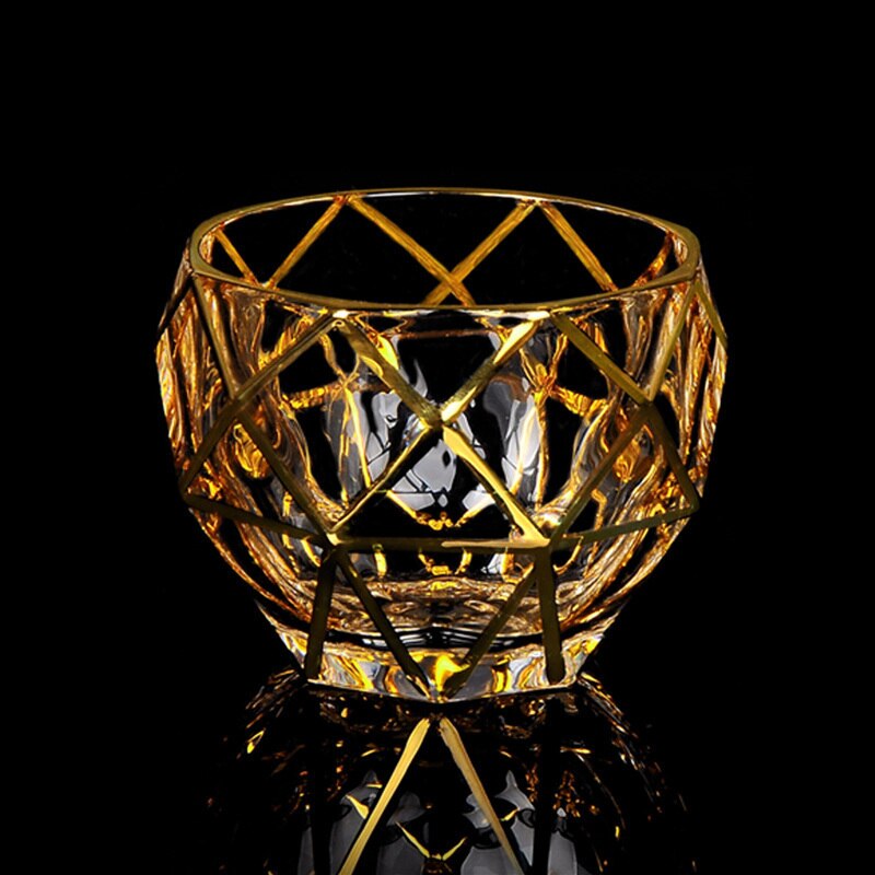 Ouderwetse Whisky Glas Trace Golden Crystal Drinkglazen Chivas Wijn Cup Bar Vasos De Cristal Verre Een Vin Vidro tumbler