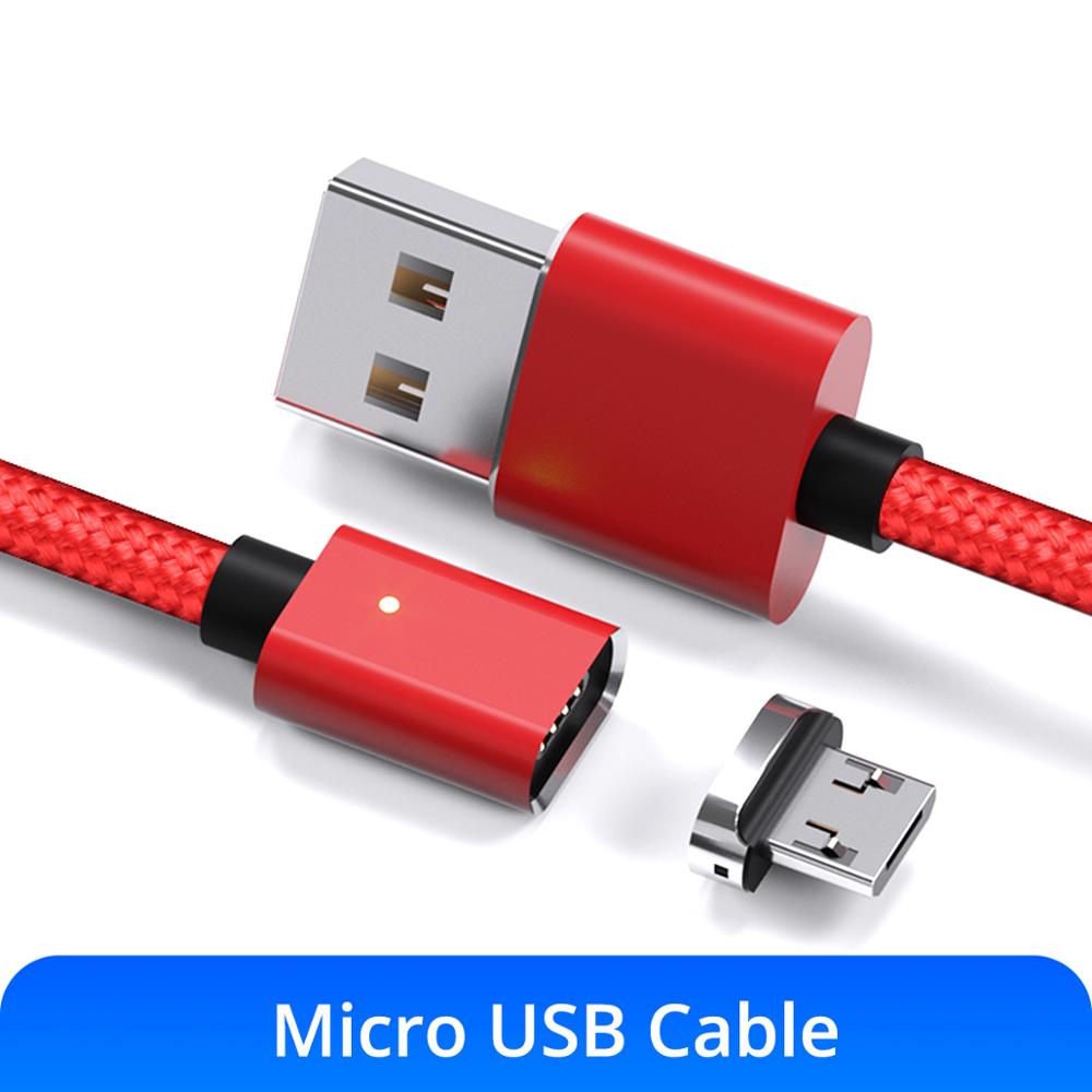 Anmone magnetische kabel snellader micro usb kabel 1m android datakabel magneet oplaadkabel voor mobiele 2m snellaadkabel: Rode microkabel / 1m