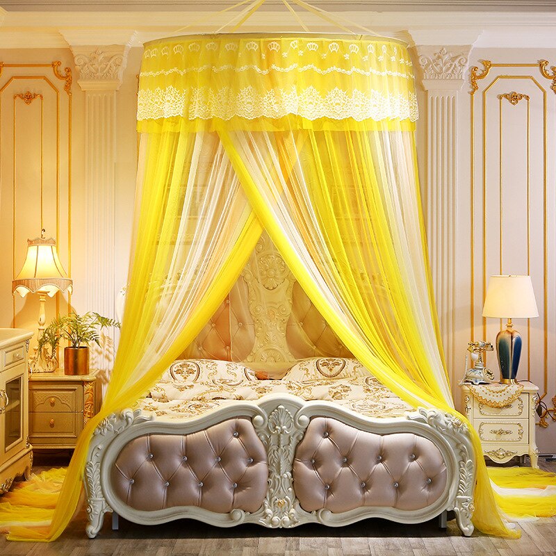 Rideau de plafond à moustiques suspendu | Manteau de lit princesse, moustiquaire sur pied rouge pour mariage, rideau couvre-lit pour décoration de maison: 1.5 Golden