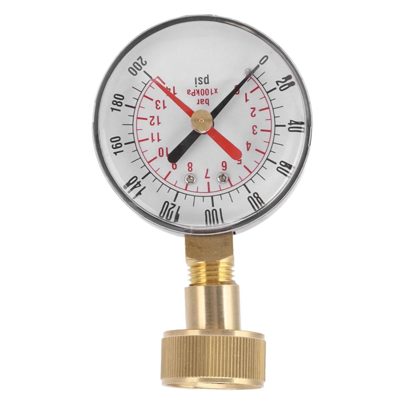 Wasserdruckmessgerät 0 bis 200 psi Universal-Wasserdruckprüfmessgerät mit 3/4-Innenschlauchgewinde für langlebig und einfach zu bedienen